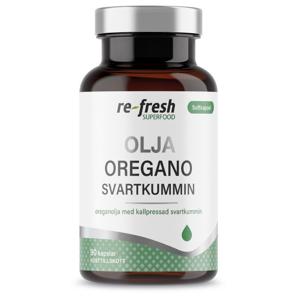 Re-fresh Superfood Oregano och Svartkumminolja 90 kapslar
